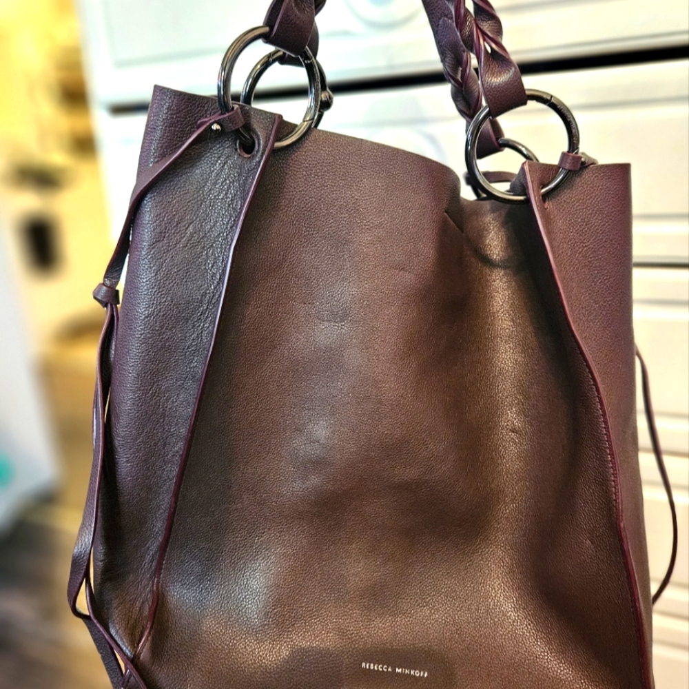 Rebecca Minkoff Burgundy Leather Tote Bag